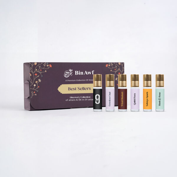 BinAwf Best Sellers Premium Attar Discovery Gift Set | 6 Fragrances x 6ml | Oriental Floral Woody Collection